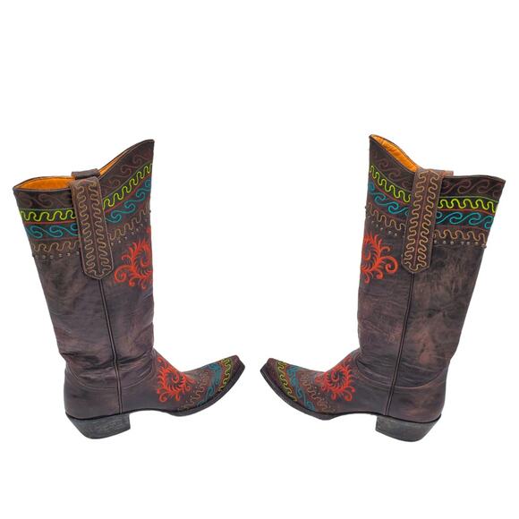 Old Gringo Zarape Embroidered Western Cowgirl Boots‎ Leather Studded - Picture 7 of 12